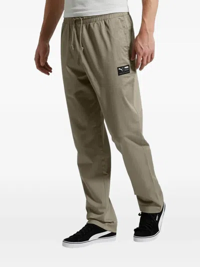 Puma Downtown Logo-detail Track Pants In Neutral