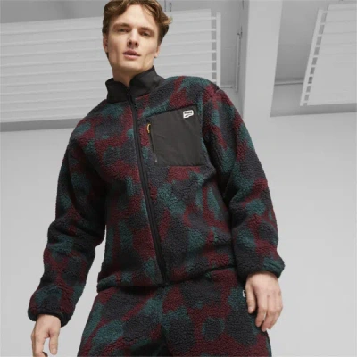 Puma Downtown Men's Sherpa Jacket In Dark Jasper