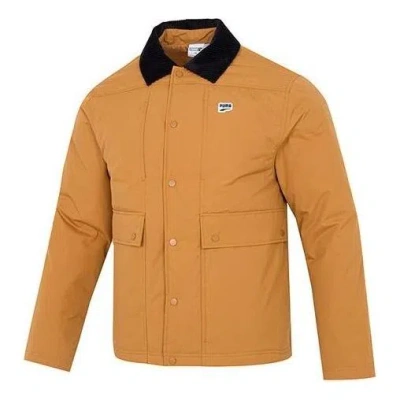 Puma Downtown Padded Jacket 'brown' In Yellow