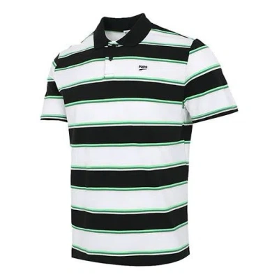 Puma Downtown Stripe Polo Tee Shirt 'white'