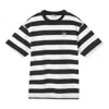 Puma Downtown Striped T-shirt 'black White' In Blue