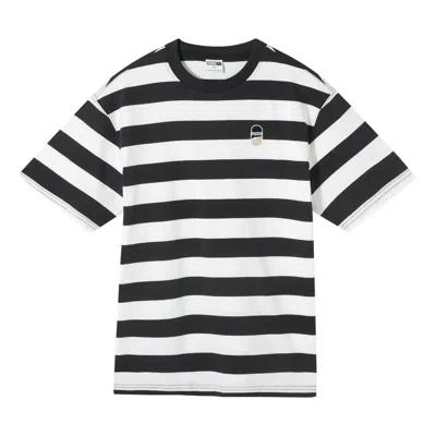 Puma Downtown Striped T-shirt 'black White' In Blue