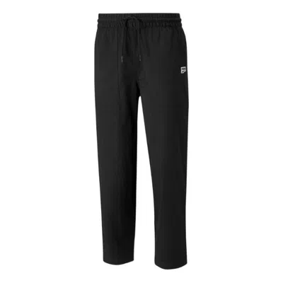 Puma Downtown Twill Tapered Pants In Black