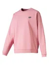 Puma Dowtown Embossed Crew-neck Sweatshirt In Pink