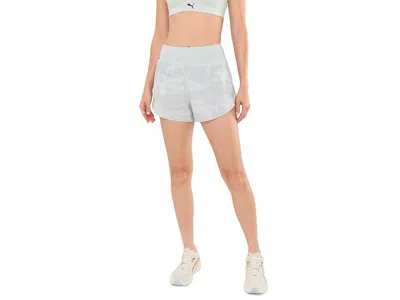 Puma Dreamrun 3 Brightside All Over Print Shorts Women's Shorts Creme De Mint: Md 3 In Green