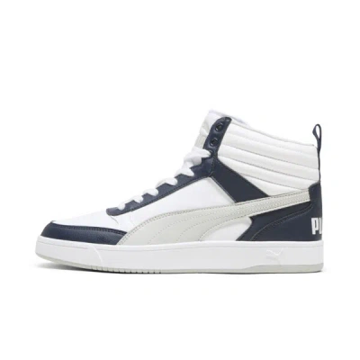 Puma Dribble Mid Men's Sneakers In White-ash Gray- Navy