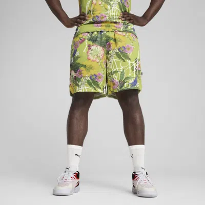 Puma Dunked In Florals Men's All-over-print Shorts In Green