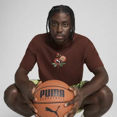 Puma Dunked In Florals Men's T-shirt In Brown