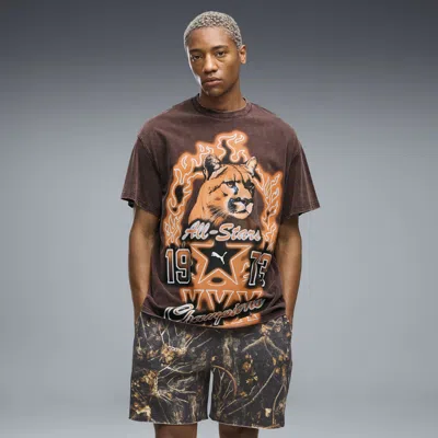 Puma Dylan Wildcat Men's Oversized Basketball T-shirt In Brown