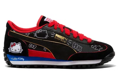 Pre-owned Puma Easy Rider Hello Kitty And Friends Goth (women's) Sneakers In  Black/for All Time Red/mountain B