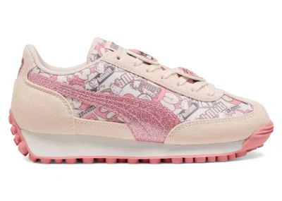 Pre-owned Puma Easy Rider Hello Kitty And Friends Sneakers In Jasmine Flower/pinkscape