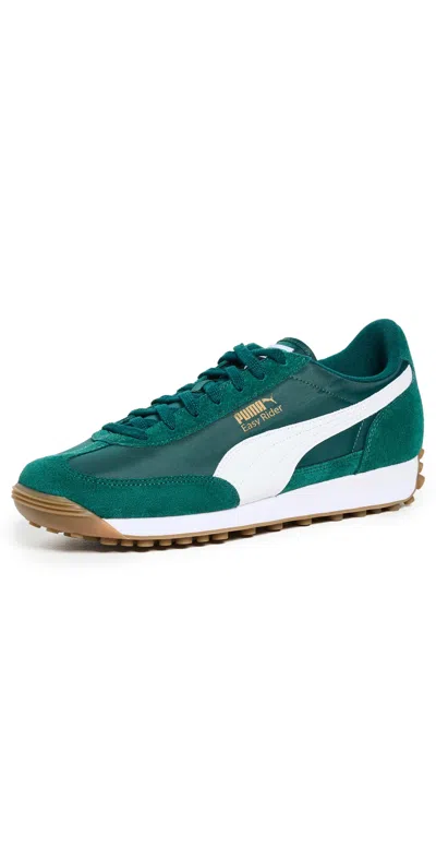 Puma Easy Rider Vintage Sneakers Dark Myrtle-white In Green