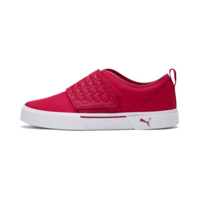 Puma El Rey Ii Slip-on Logomania Sneakers In High Risk Red- White