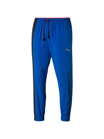 Puma Elastic-waist Track Pants In Blue