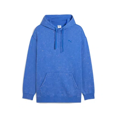 Puma Ess Elevated Wash Hoodie Men In Blue