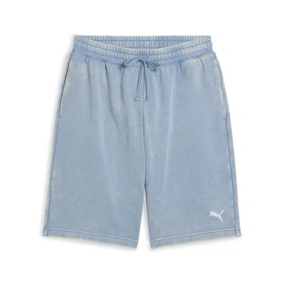 Puma Elevated Essentials Acid Wash Men's Shorts In Blue