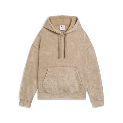 Puma Ess Elevated Wash Hoodie Women In Brown
