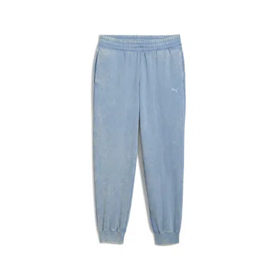Puma Elevated Essentials Acid Wash Women's Fleece Sweatpants In Blue