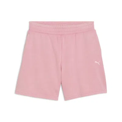 Puma Elevated Essentials Acid Wash Women's Shorts In Pink