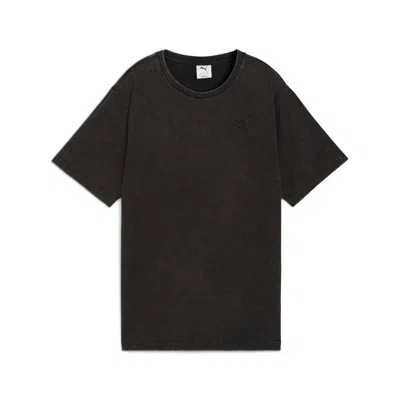 Puma Elevated Essentials Acid Wash Women's Tee In Black