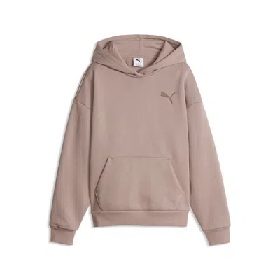Puma Elevated Essentials Women's Fleece Hoodie In Brown