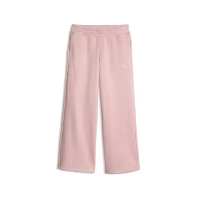 Puma Elevated Essentials Women's Fleece Wide Leg Sweatpants In Pink