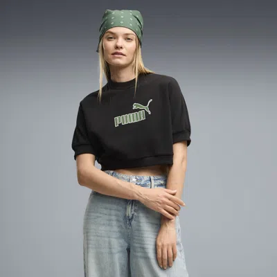 Puma Elevated Essentials Women's Relaxed Sweatshirt In Black