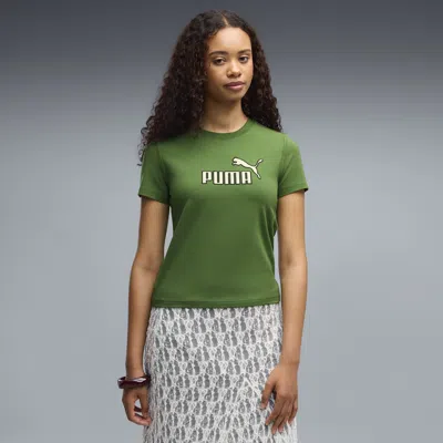Puma Elevated Essentials Women's Slim T-shirt In Green