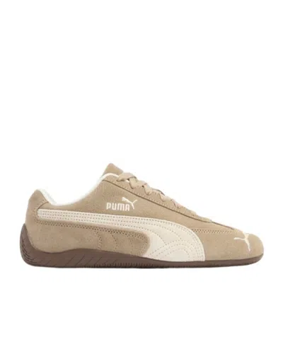 Puma Speedcat Elevated Beige Sneakers With Logo Print On The Side And Logo Lettering On The Side In Suede In Multi