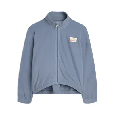 Puma Embossed Little Kids' Microfleece Jacket In Blue
