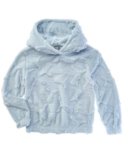 Puma Embossed Sherpa Pullover Hoodie In Blue