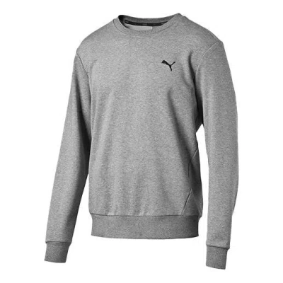 Puma Embroidered Logo Sports Pullover Round Neck Gray
