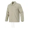 Puma Embroidered Small Label Solid Color Logo Sports Woven Jacket Khaki In Neutral