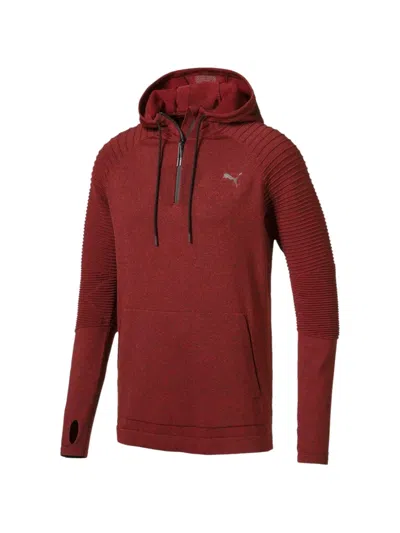 Puma Energy Ribbed Zip Hoodie In Red