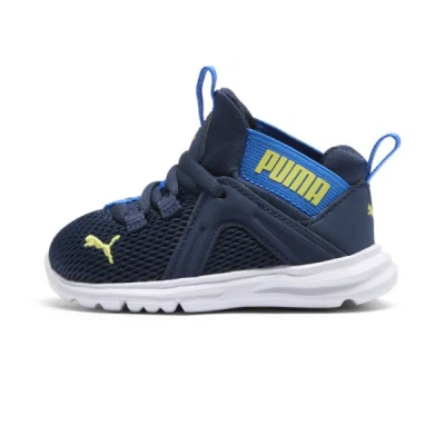 Puma Babies' Enzo Toddler Shoes In Club Navy-lime Sheen-hyperlink Blue
