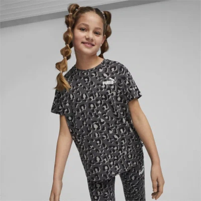 Puma Ess+ Animal Big Kids' T-shirt In Black
