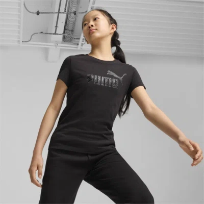 Puma Kids' Essentials+ Animal Girls' T-shirt In Black