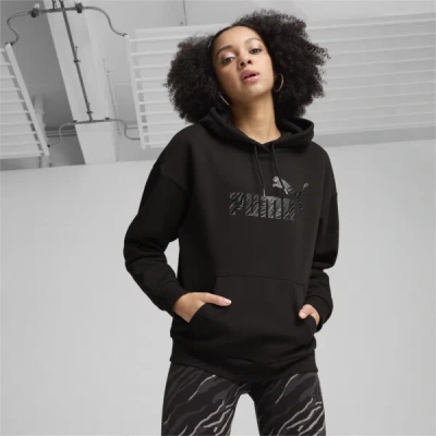 Puma Ess+ Animal Women's Hoodie In Black