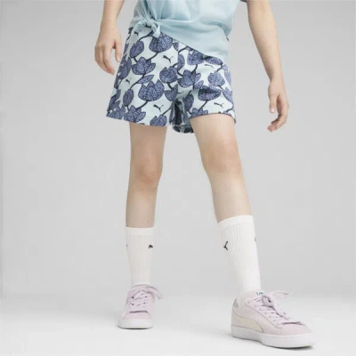 Puma Kids' Ess+ Blossom Girls' Shorts In Turquoise Surf