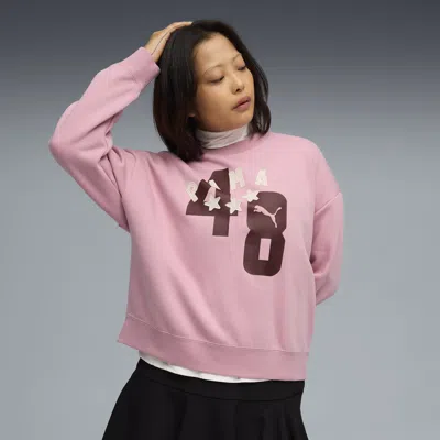 Puma Ess Double Up Crew Women In Pink