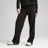 Puma Ess Elevated High-waist Straight Leg Rib Pants Women In Black