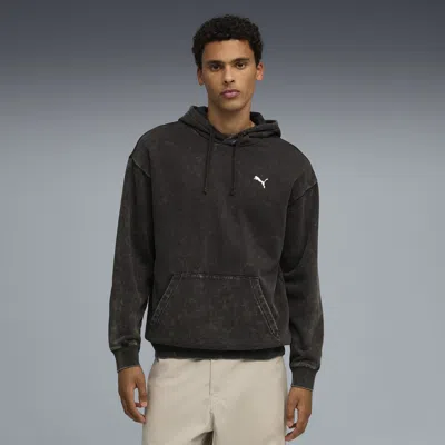 Puma Ess Elevated Wash Hoodie Men In Black