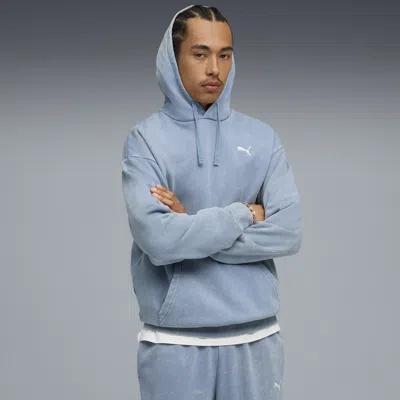Puma Ess Elevated Wash Hoodie Men In Blue