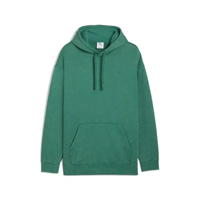 Puma Ess Elevated Wash Hoodie Men In Green