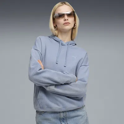 Puma Ess Elevated Wash Hoodie Women In Blue