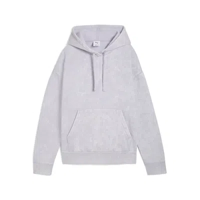 Puma Ess Elevated Wash Hoodie Women In Gray