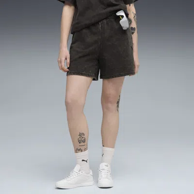 Puma Ess Elevated Wash Shorts Women In Black