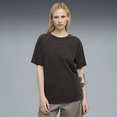 Puma Ess Elevated Wash T-shirt Women In Black