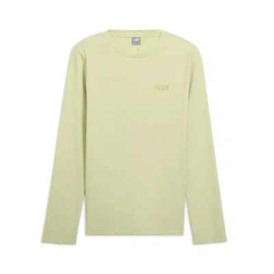 Puma Ess Elevated Women's Long Sleeve Top In Pistachio Green