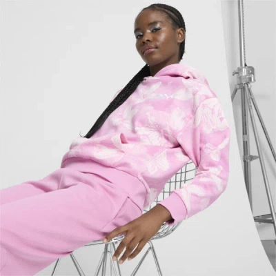 Puma Ess+ Floral Aop Women's Hoodie In Mauved Out
